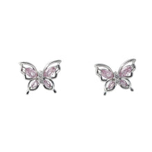 Load image into Gallery viewer, 【Stud Earrings】Pink Zircon Butterfly Earrings, Dainty &amp; Romantic, Perfect for Women Loving Sweet Styles