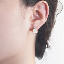 Load image into Gallery viewer, 【Stud Earrings】Gold Tone, Mother - of - Pearl &amp; Pearl, Zircon Leaf, Delicate &amp; Elegant, For Fashion Lovers