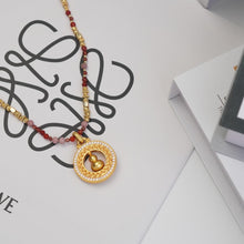 Load image into Gallery viewer, 【Pendant Necklace】Oriental Chic Beaded Necklace, Copper &amp; Gemstone Jewelry, Lucky Gourd Pendant, Bohemian Layering Piece for Women