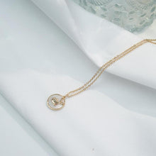 Load image into Gallery viewer, 【Pendant Necklace】 White Shell Disc with Gold-Plated Whale Pendant Necklace, Delicate Chain Jewelry for Ladies