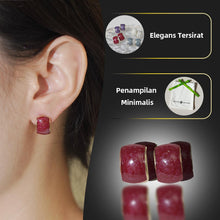 Cargar imagen en el visor de la galería, Subang Stud, Resin Berkilauan dalam Warna Ungu, Merah, Putih dan Biru-Kelabu, Sesuai untuk Dipakai Harian