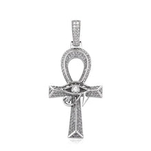 Carica l&#39;immagine nel visualizzatore di Gallery, YOSZO Hip Hop Iced Out Cross Pendant Necklace Horus Eye Ankh Cross Ankh Key Pendant for Men