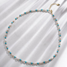 Load image into Gallery viewer, 【Necklace】Turquoise Stone Natural Freshwater Pearl Copper Necklace,Delicate Jewelry for Women