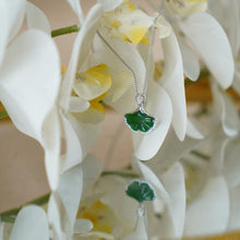 Load image into Gallery viewer, 【Pendant Necklace】S925 Sterling Silver Green Jade Leaf Pendant with Zirconia Accents, Nature-Inspired DairyJewelry, Elegant Symbolic Gift for Women