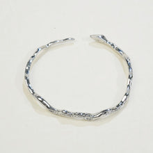 Load image into Gallery viewer, Fluid Silver Wrinkle Texture Bangle Bracelet for Women- Refined Light Reflection Elegance