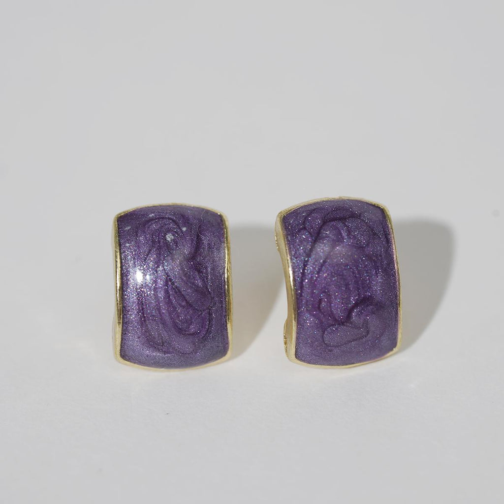 【Stud Earrings】Glittery Resin in Purple, Red, White & Blue-Gray - for Daily Wear