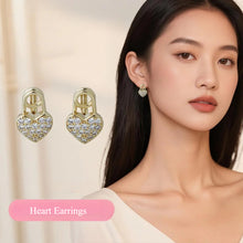 Load image into Gallery viewer, 【Stud Earrings】 Heart-Shaped Crystal Earrings Gold Lock Design Dazzling Romantic Gift for Women