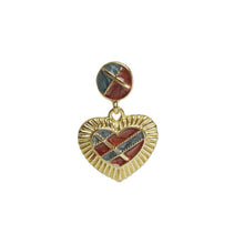 Load image into Gallery viewer, Anting-anting Jatuh, Bahan Aloi Emas, Rekaan Hati Berkotak Vintaj, Corak Grid, Barang Kemas Pesona Retro, Untuk Wanita