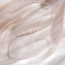 Load image into Gallery viewer, 【Necklace】S925 Sterling Silver &amp; Natural Freshwater Pearl Necklace Adjustable Chain Graduated Pearl Jewelry Gift for Ladies