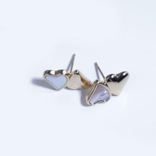Load image into Gallery viewer, 【Stud Earrings】Silver/Golden Toned &amp; Shell Double-Heart Earrings, Romantic &amp; Chic, For Fashion Ladies