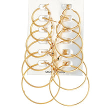 Load image into Gallery viewer, 12PCS Set Simple Hoop Earrings Set Big Geometry Round Circle Earring for Women Girls Gold Color Metal Hyperbole Party Jewelry
