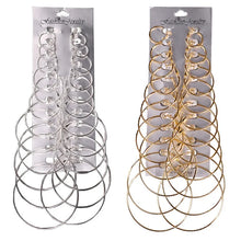 Laden Sie das Bild in den Galerie-Viewer, 12Pairs/6Pairs Simple Punk Hoop Earrings Set Big Circle Earrings Jewelry for Women Girls Ear Hoops Earring Round Oversized
