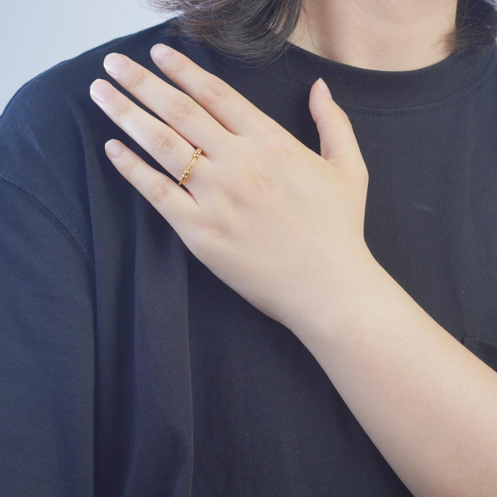 Cincin Manik, Rekaan Aloi Unik, Reka Bentuk Niche Artistik, Aksesori Bergaya, Untuk Wanita Estetik stainless  steel  ring