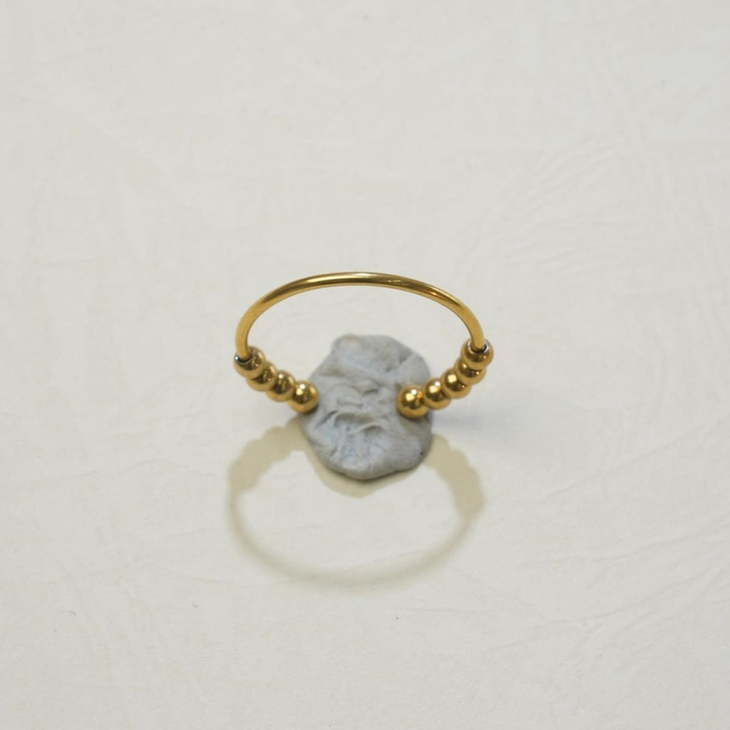 Cincin Manik, Rekaan Aloi Unik, Reka Bentuk Niche Artistik, Aksesori Bergaya, Untuk Wanita Estetik stainless  steel  ring