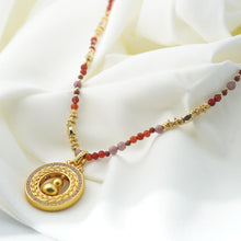 Load image into Gallery viewer, 【Pendant Necklace】Oriental Chic Beaded Necklace, Copper &amp; Gemstone Jewelry, Lucky Gourd Pendant, Bohemian Layering Piece for Women