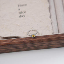 Load image into Gallery viewer, 【Open Ring】Silver Plated Copper Alloy Rings with Olive Green/Yellow Zircon Center, Elegant Daily Jewelry for Women