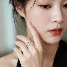 Load image into Gallery viewer, 【Ring】Silver Bow Ring with Natural Freshwater Pearl, Elegant Gift, Adjustable Ring Fit All, Perfect for Women