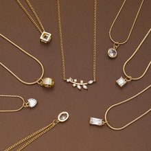 Charger l&#39;image dans la galerie, Geometric Crystal Pendant Necklaces Fashion Gold Color Ziron Clavicular Chains Luxury Adjustable Leaves Chokers Jewelry New