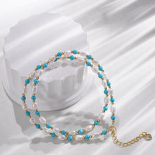 Load image into Gallery viewer, 【Necklace】Turquoise Stone Natural Freshwater Pearl Copper Necklace,Delicate Jewelry for Women
