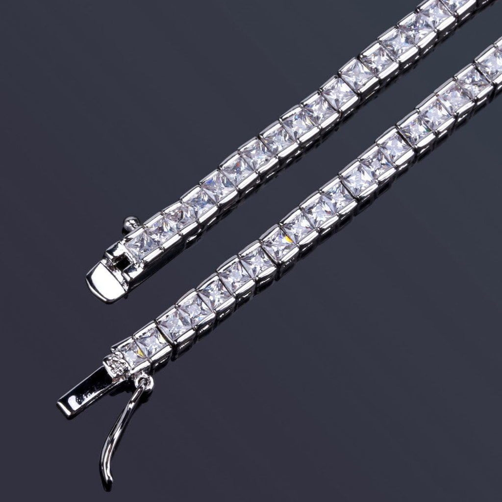 YOSZO 1 Row AAA All Iced Out Tennis Bling 4-6mm Square Cut Lab Simulated Diamond Bracelet 8" 7''