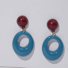 Load image into Gallery viewer, Anting-anting Geometri, Reka Bentuk Blok, Rekaan Gelung Tidak Sekata, Barang Kemas Bergaya, Untuk Wanita Fesyen, Anting-anting Jatuh
