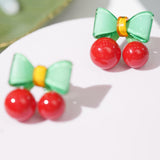 【Stud Earrings】Sweet Cute Cherry Bow | Hypoallergenic | Trendy Fashion Accessory for Girls
