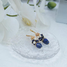 Load image into Gallery viewer, 【Earrings&amp;Necklace】Elegant Lapis Lazuli &amp; Pearl Jewelry Set for Graceful Women, Charming Blue-White Design