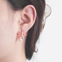 Laden Sie das Bild in den Galerie-Viewer, Subang Stud, Berwarna-warni, Subang Tapak sulaiman Manik dengan Mutiara, Gaya Percutian Musim Panas, Untuk Wanita Fesyen anting cute  earrings