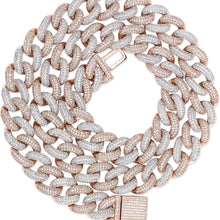 Charger l&#39;image dans la galerie, YOSZO Hip Hop 14K Gold Filled 14mm Miami Cuban Link Chains Necklace 6 Times Gold Plated Iced Out Paved Bling Round CZ for Men