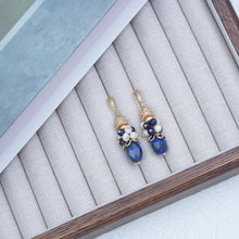 Load image into Gallery viewer, 【Earrings&amp;Necklace】Elegant Lapis Lazuli &amp; Pearl Jewelry Set for Graceful Women, Charming Blue-White Design