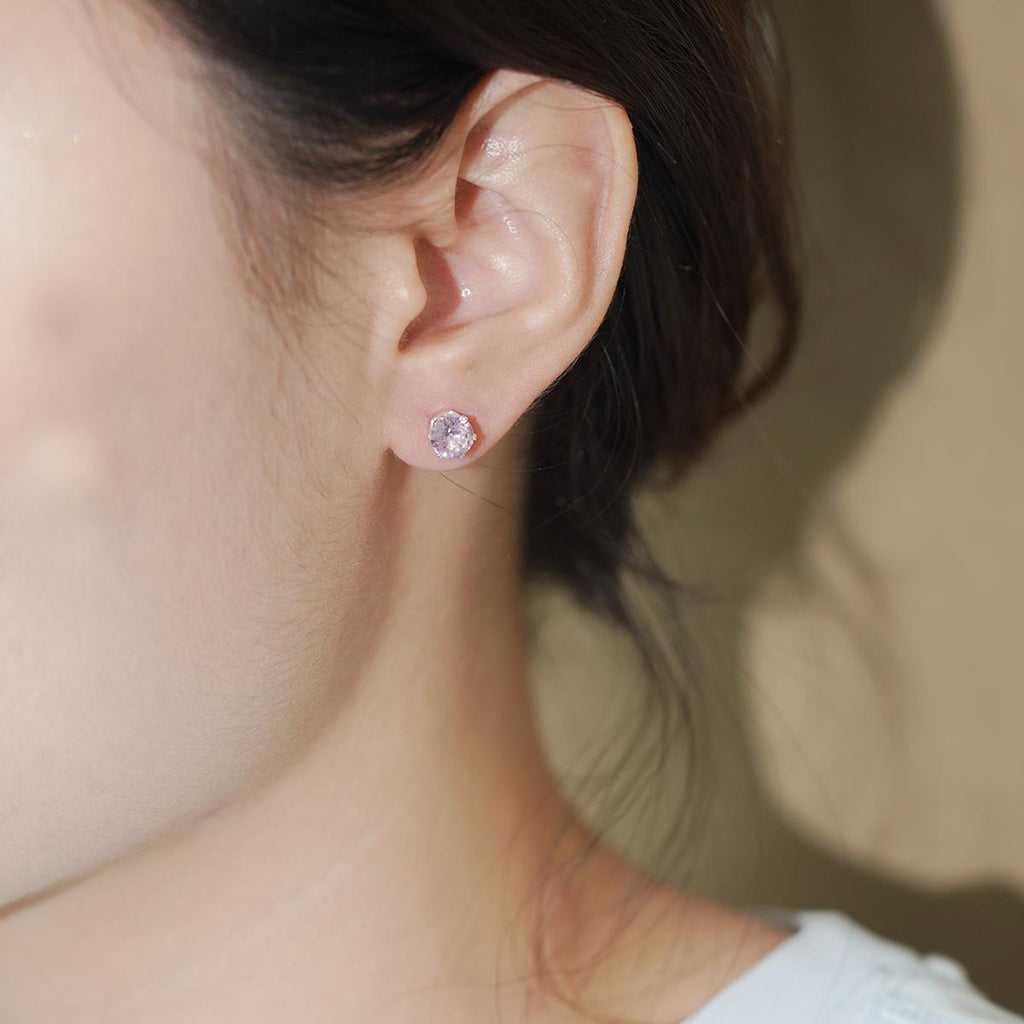 【Stud Earrings】Alloy Zirconia Multi-Color Minimalist Stud Earrings Elegant Sparkle for Women
