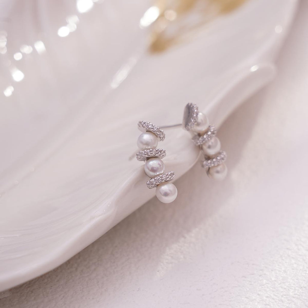 【Stud Earring】Shining Natural Freshwater Pearl Stud Earring with Silver Post, Classic Pearl Earring for Women, Hypoallergenic Earring