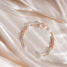 Load image into Gallery viewer, 【Bracelet】Open-Ended Design Copper Bracelet with Three Colors Natural Pearl, Low-Profile Delicate Bracelet for Women