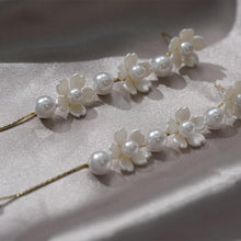 Load image into Gallery viewer, 【Drop Earrings】Gold Plated Chain Floral Pearl Drop Dangle Elegant for Daily &amp; Date Wear
