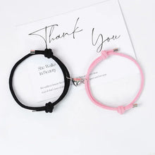 Load image into Gallery viewer, 2 Pice Color Black White Hand Rope Love Magnetic Couple Good Friend Good Brother Party Student Travel Fashion Elegant Silver Mul