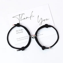 Load image into Gallery viewer, 2 Pice Color Black White Hand Rope Love Magnetic Couple Good Friend Good Brother Party Student Travel Fashion Elegant Silver Mul