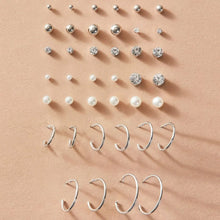 Laden Sie das Bild in den Galerie-Viewer, 20 Sets of Imitation Pearl Zircon Retro Simple Temperament Ear Rings