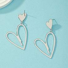 Charger l&#39;image dans la galerie, Heart Pendants Women&#39;s Hanging Earrings Double-layers Love Heart Dangle Earrings Lovely Bohemian Ear Jewelry