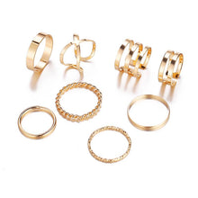 Load image into Gallery viewer, New Joint Ring Female Creative Retro Simple Multi-layer Open Twist Ring Set 8-piece Set