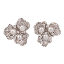 Load image into Gallery viewer, 【Jewelry Set】Silver-Made Floral with Natural Freshwater Pearl Jewelry Set, Necklace, Earrings, Ring, Delicate Elegant Jewelry Set for Women