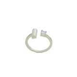 【Open Ring】Gold/Silver Plated Geometric Ring with Zircons, Minimalist & Chic Style for Fashion Ladies