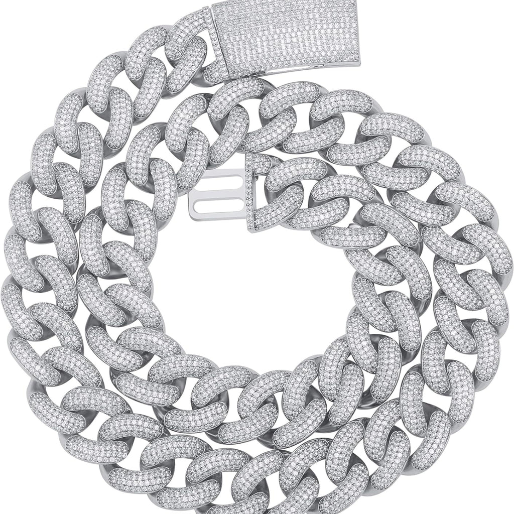 YOSZO Hip Hop 14K Gold Filled Miami Cuban Link Chains Necklace 6 Times Gold Plated Iced Out Paved Bling Round CZ for Men