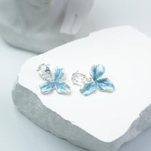 Load image into Gallery viewer, 【Drop Earrings】Copper Blue Petal Earrings with Crystal, Romantic Sweet Style, For Women