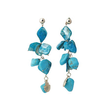 Load image into Gallery viewer, 【Earrings/Necklace】Blue Natural Stone Earrings/Necklace with Metel Shell Charms, Unique Textured Design for Beachy Vibes Lovers