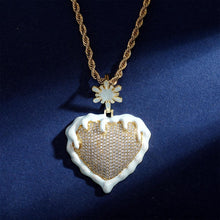 Load image into Gallery viewer, 【Pendant Necklace】Melting Heart Necklace, Gold-Plated Cover &amp; White Edge Jewelry, Snowflake Accent, Romantic Gift