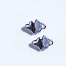 Load image into Gallery viewer, 【Stud Earrings】Silver/Golden Toned &amp; Shell Double-Heart Earrings, Romantic &amp; Chic, For Fashion Ladies