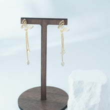 Load image into Gallery viewer, 【Stud Earrings】Gold Plated Hollow Butterfly Earrings with Cat&#39;s Eye Stone, Romantic &amp; Dynamic Design for Women