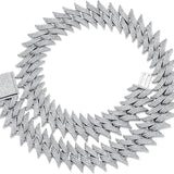 YOSZO 20mm 6 Times 14K Gold Plated Iced out Spiked Link Chain for Men and Women Eboy Hip Hop Jewelry Collection