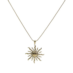 【Pendant Necklace】Stainless Steel Chain with Sun-Shaped Pendant, Vibrant&Warm Style for Fashion Women