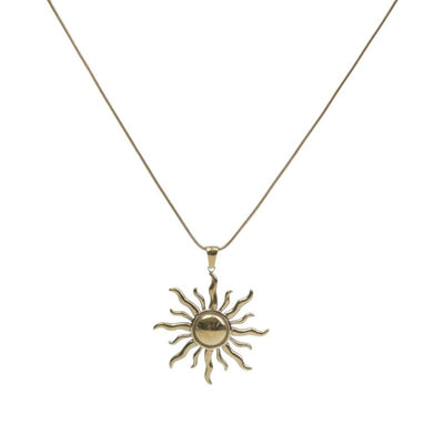 【Pendant Necklace】Stainless Steel Chain with Sun-Shaped Pendant, Vibrant&Warm Style for Fashion Women